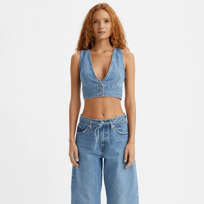 Levi’s Raine Denim Crop Top Blue