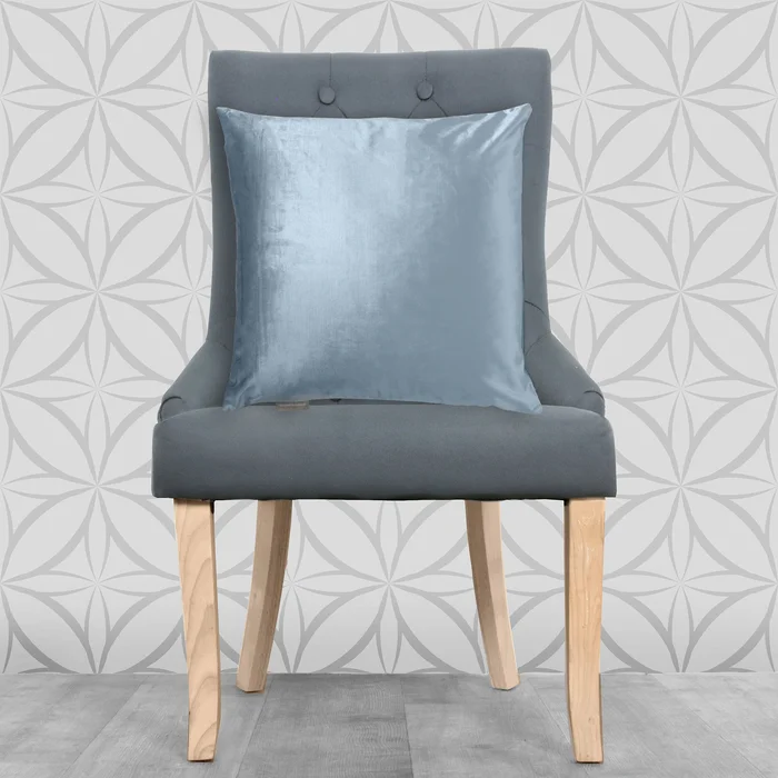 Lisa Pryde Luxury Satin Velvet Cushion – Ice Blue