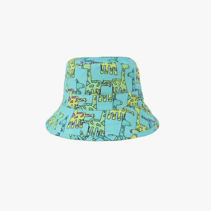 Little Hotdog Watson The Adventurer Bucket Hat: Reversible Giraffe