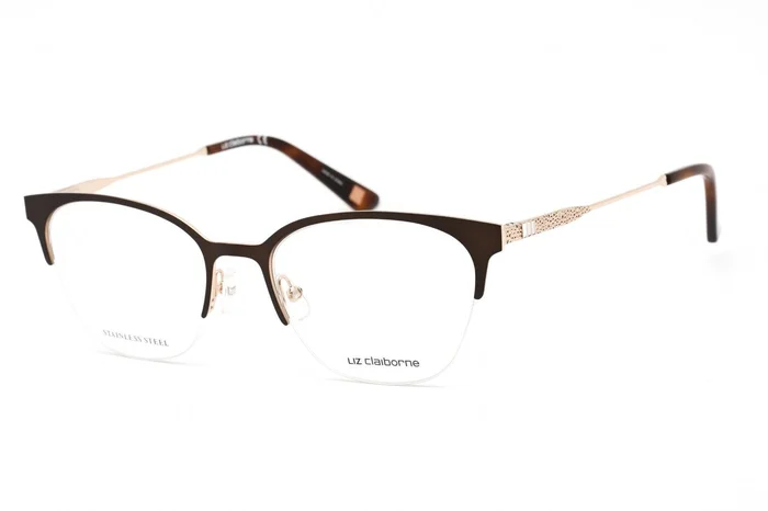 Liz Claiborne Women’s Eyeglasses – Clear Demo Lens Brown Gold Frame | L 658 0FG4 00