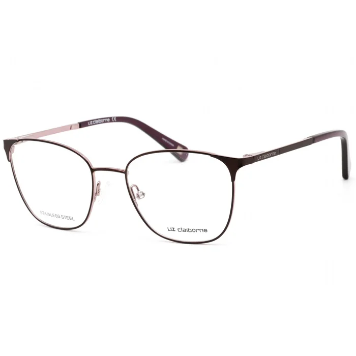 Liz Claiborne Women’s Eyeglasses – Clear Demo Lens Plum Square Frame | L 656 00T7 00