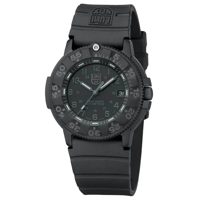 Luminox Men’s Black Strap Watch – Blackout Navy Seal Black Dial Dive | 3001.BO