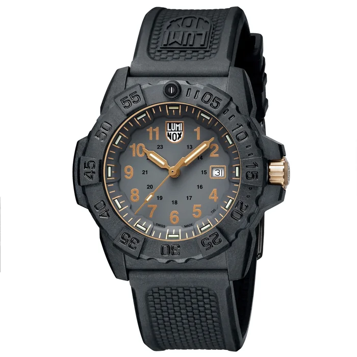 Luminox Men’s Quartz Watch – Navy Seal Black Dial Rubber Strap | 3508.Gold
