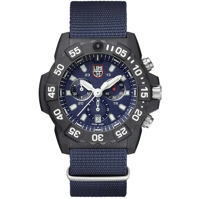 Luminox Men’s Quartz Watch – Navy Seal Chronograph Blue Dial Nylon Strap | 3583.ND