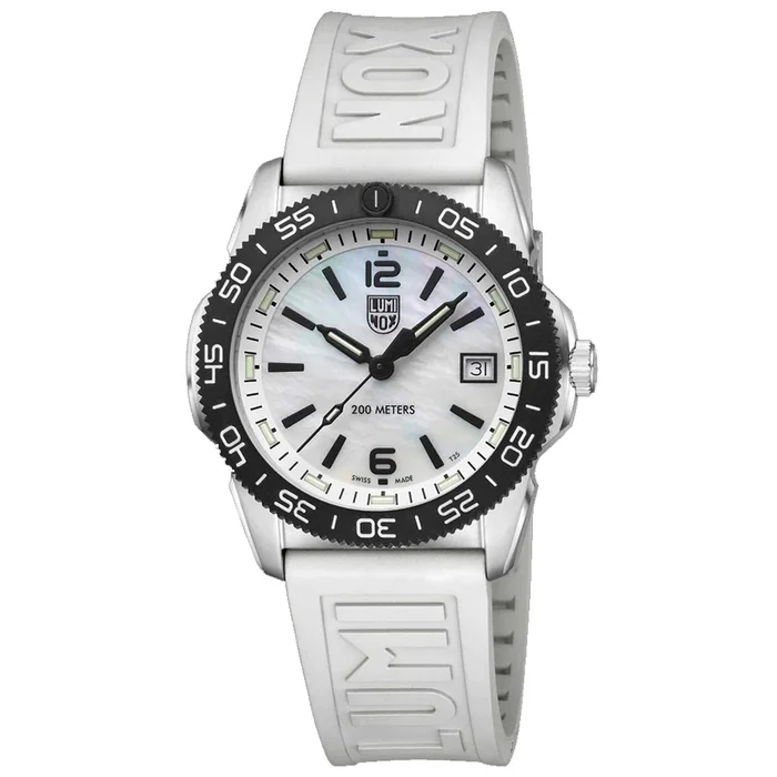Luminox Men’s Quartz Watch – Pacific Diver Ripple White Rubber Strap | 3128.M.SET