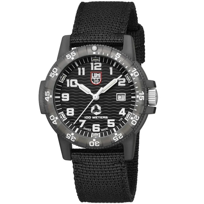 Luminox Men’s Swiss Quartz Watch – Tide Eco Rotating Bezel Black Dial Strap | 0321.ECO
