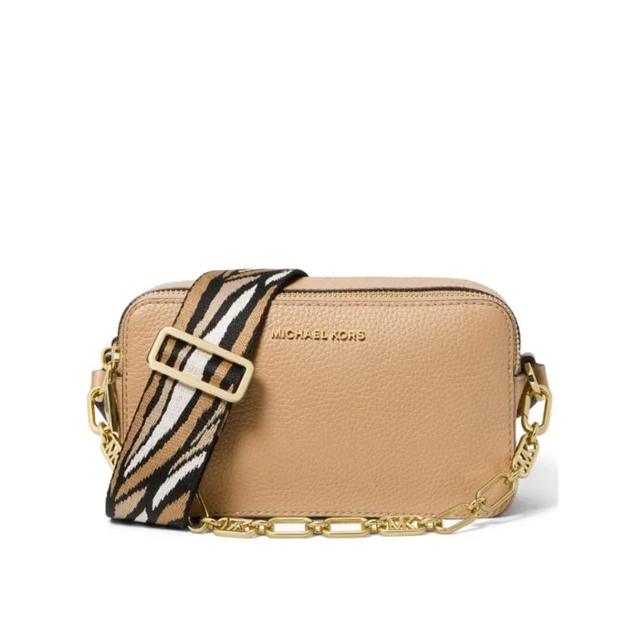 Michael Kors Jet Set Zip Camera Crossbody Bag in Camel