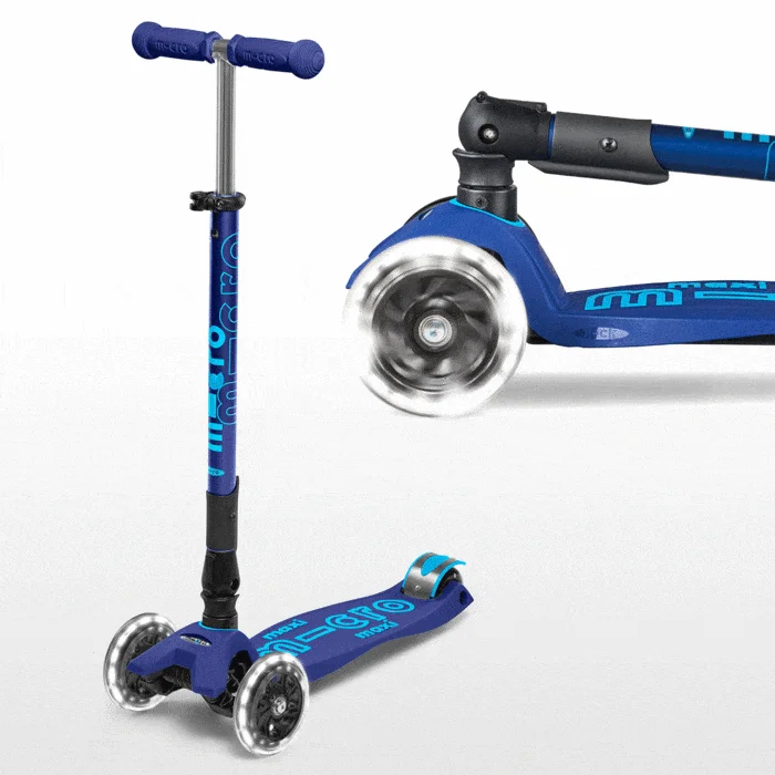 Micro Scooters Maxi Foldable LED Navy