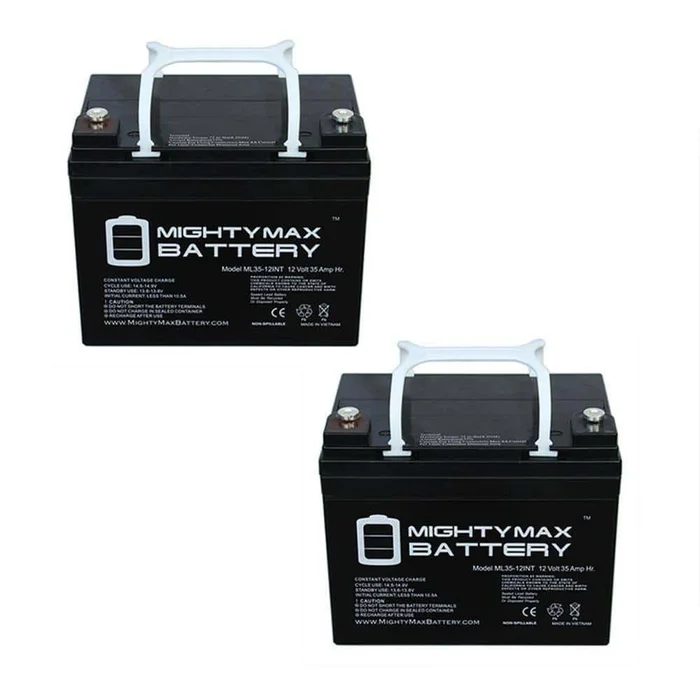 MIGHTY MAX BATTERY ML35-12INTMP2 12-Volt 35 Ah SLA (Sealed Lead Acid) AGM Internal Medical Mobility Replacement Battery (2-Pack)