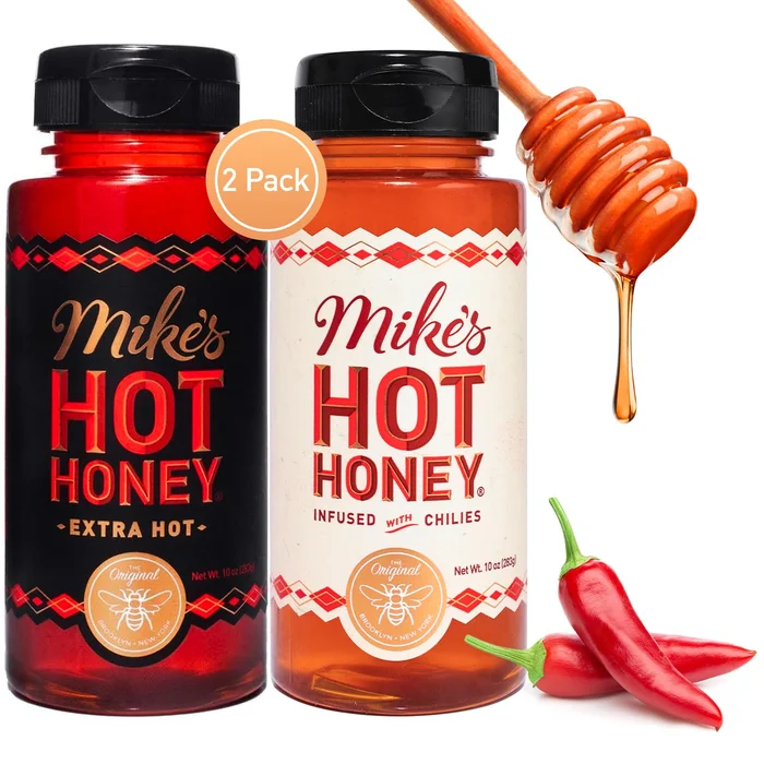 Mike’s Hot Honey Original & Extra Hot Combo, Spicy Honey, Gluten-Free, Paleo-Friendly (10oz Bottle, 2 Pack)