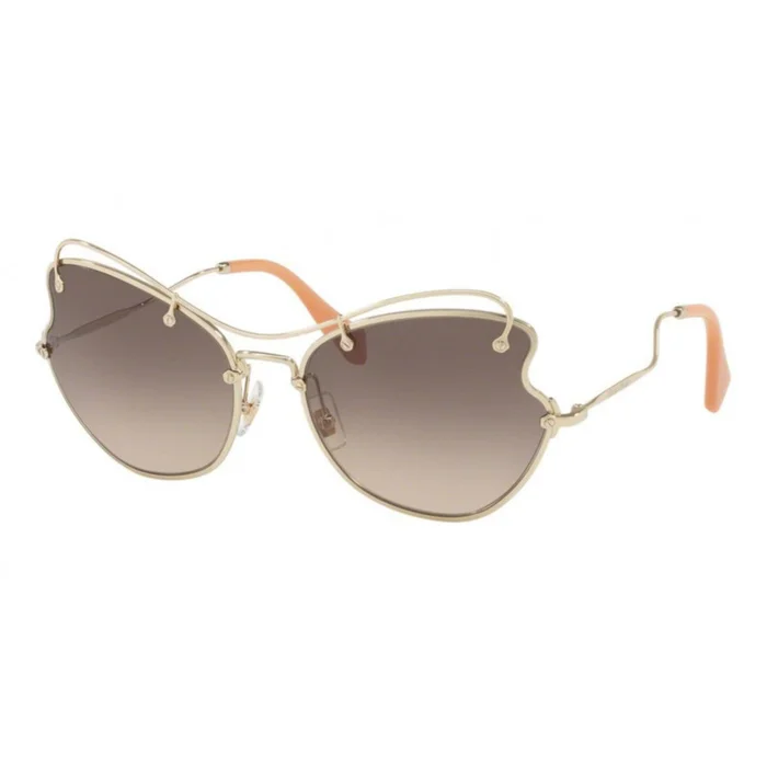 Miu Miu Women’s Sunglasses – Pale Gold and Light Brown | MIU MIU 0MU 56RS ZVN3D061