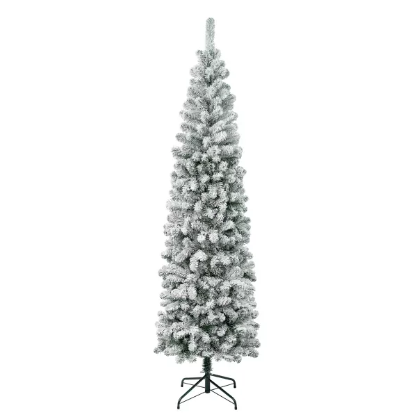 National Tree Company 7.5-ft Pencil Flocked Artificial Christmas Tree