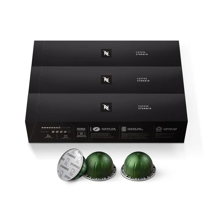 Nespresso Capsules VertuoLine, Stormio, Dark Roast Coffee, 30 Ct, 7.8 Ounce