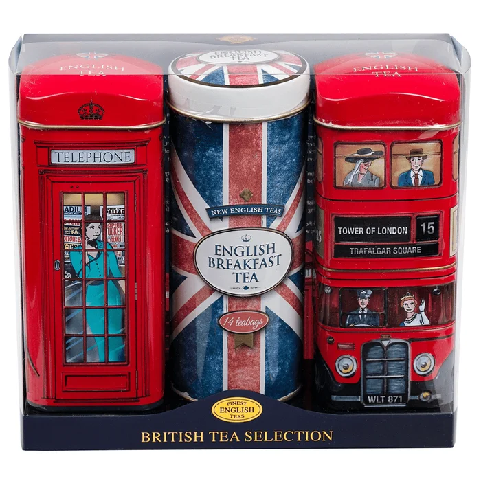 New English Teas Best Of British Tall Tea Tin Collection With 42 Teabags