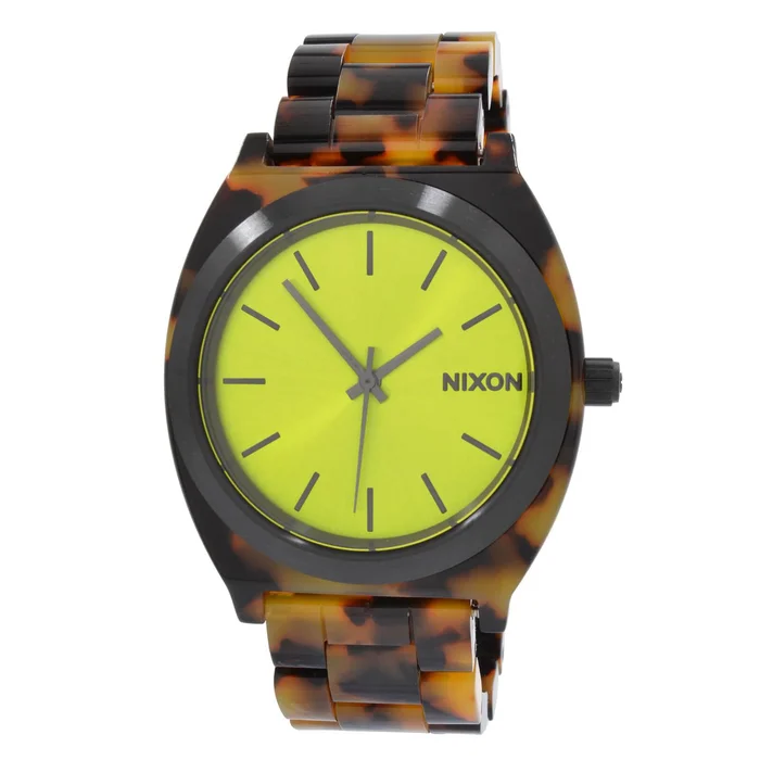 Nixon A3272587 Men’s Time Teller Acetate Citron Face Tortoise Bracelet Watch