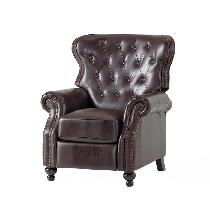 Noble House Walder Brown Tufted Recliner