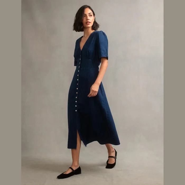 Nobody’s Child Dark Denim Alexa Midi Tea Dress
