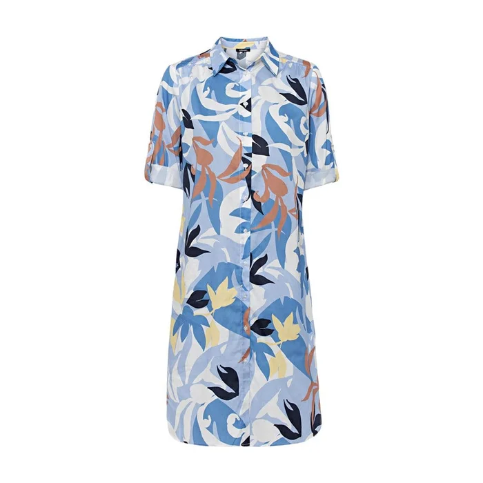 Olsen Leaf Print Shirt Dress