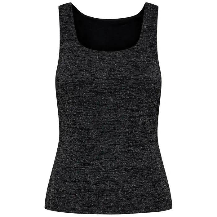 Only Roma Sleeveless Shine Vest Top in Silver