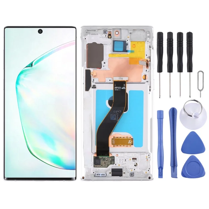 Original LCD Screen for Samsung Galaxy Note10 4G/Note10 5G SM-N971/N970 Digitizer Full Assembly With Frame (Silver)