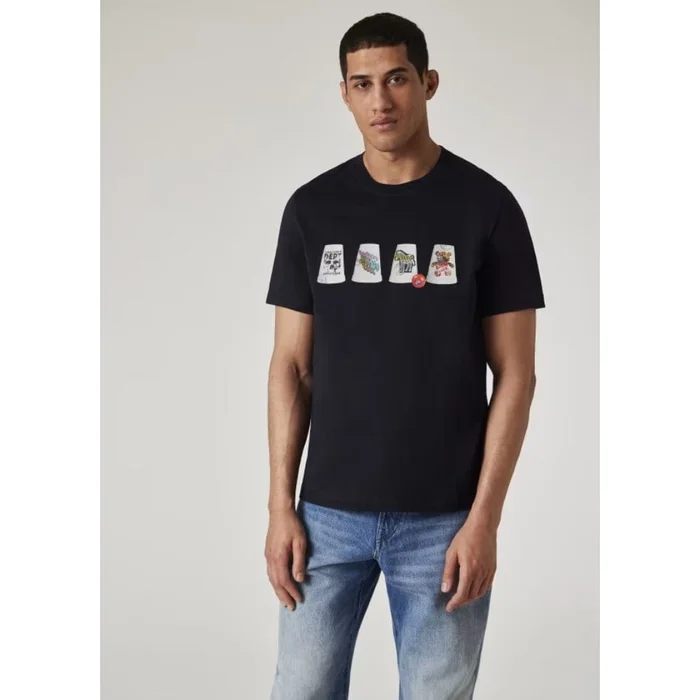 Paul Smith ‘Cups’ Print T-shirt In Navy