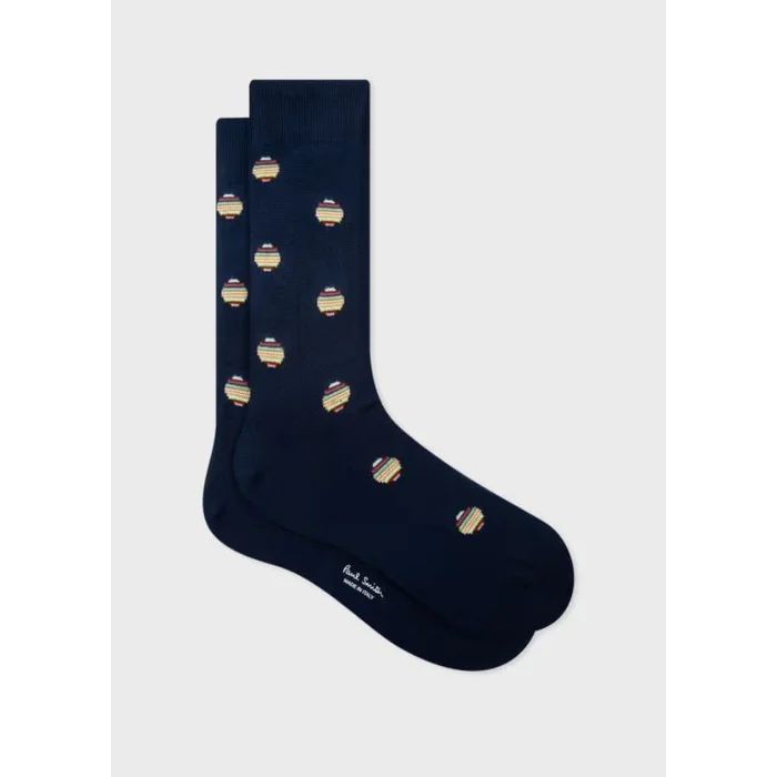 Paul Smith ‘Signature Stripe Polka Dot’ Socks In Navy