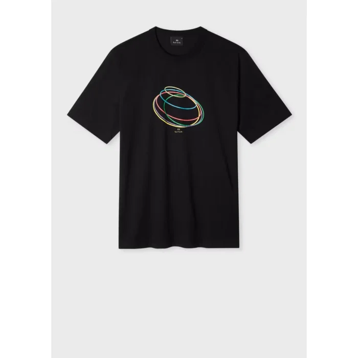 Paul Smith Organic Cotton ‘Rings’ T-Shirt In Black