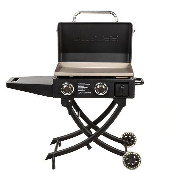 Pit Boss PB2BSPS Gas Griddle, 2 Burner with Folding Legs, Black