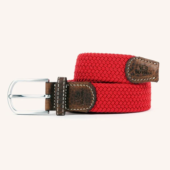 Plain Braid Belt Pomegranate Red