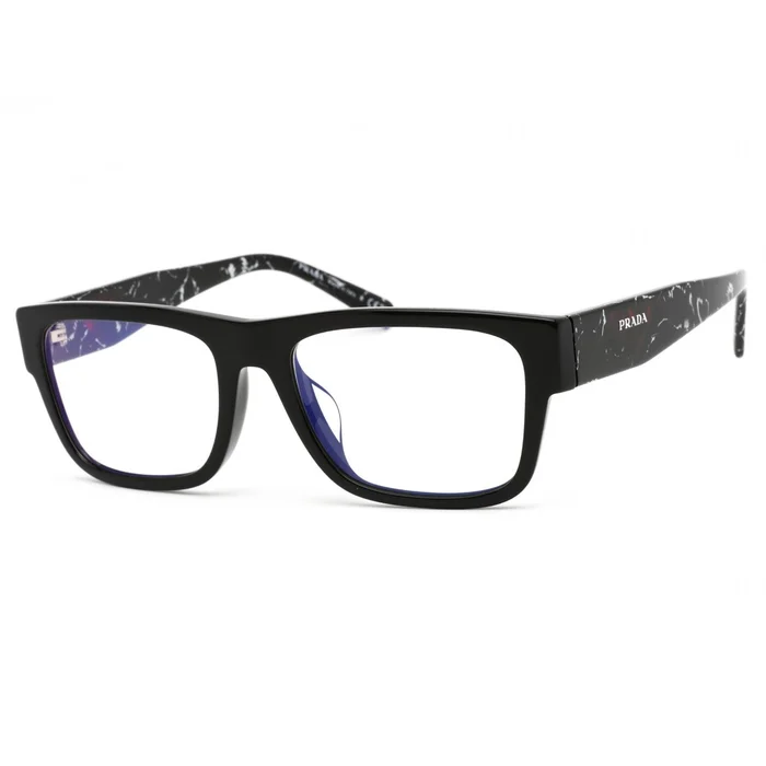 Prada Men’s Eyeglasses – Black Rectangular Frame Clear Demo Lens | 0PR 28YSF 1AB08N