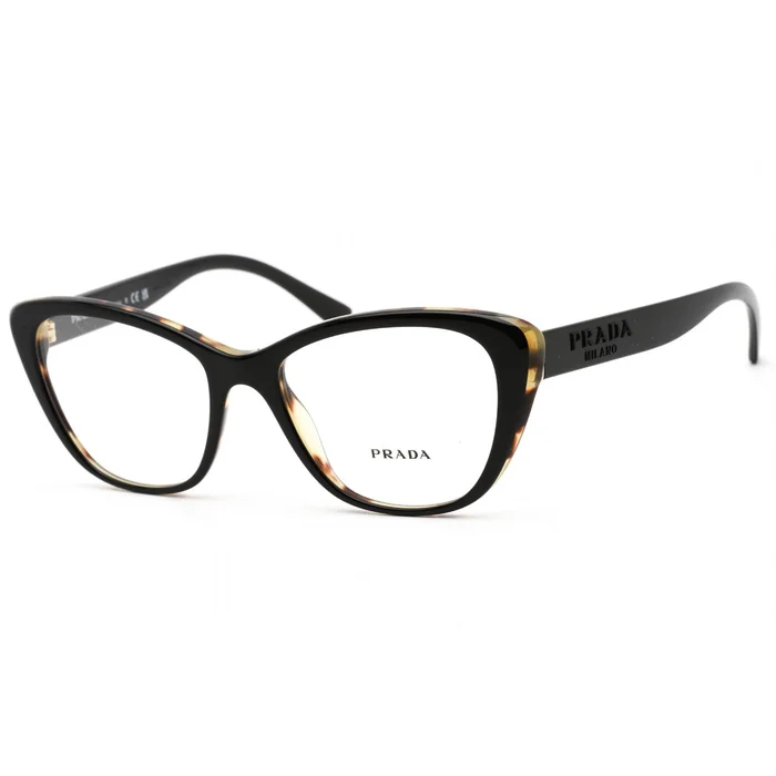 Prada Women’s Eyeglasses – Black/Medium Havana Cat Eye Plastic Frame | 0PR 04WV 3891O1