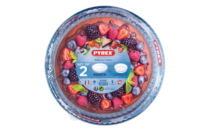 Pyrex Bake & Enjoy 2 Piece Cake And Flan Dish Set