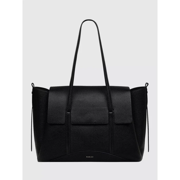 Radley The Chancery Large Leather Flapover Shoulder Bag In Black