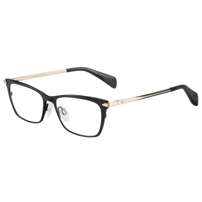 Rag and Bone Women’s Eyeglasses – Black Gold Metal Frame | RAG AND BONE RNB3007 0I46
