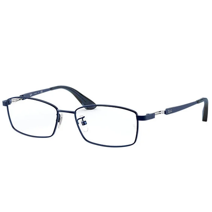 Ray-Ban Men’s Eyeglasses – Blue Titanium Frame Rectangular | 8745D 1061 55