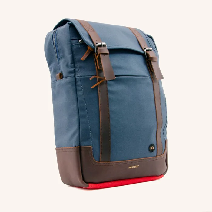 Rectangular Navy Blue Backpack
