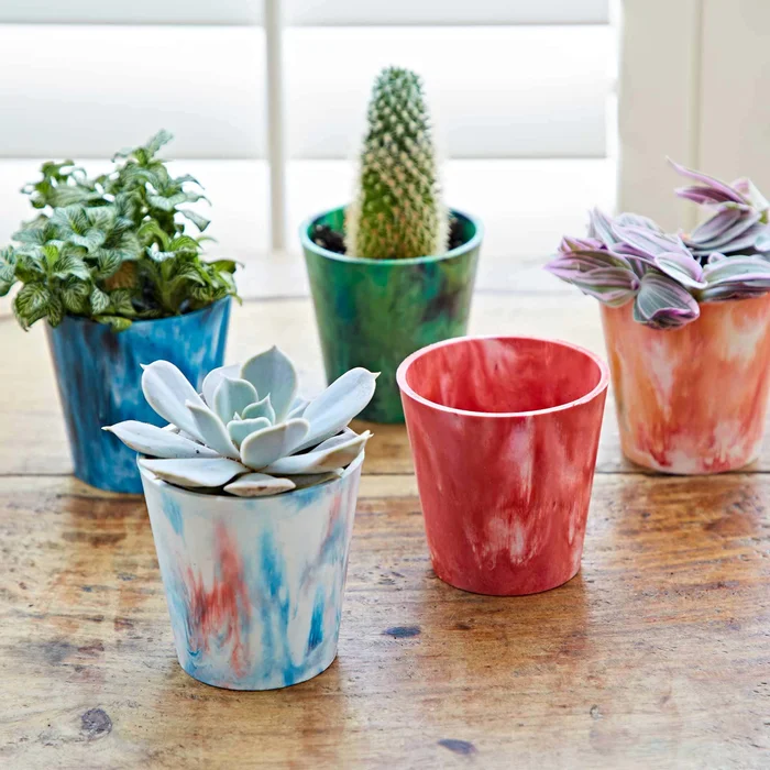 Recycled Plastic Mini Houseplant Pot