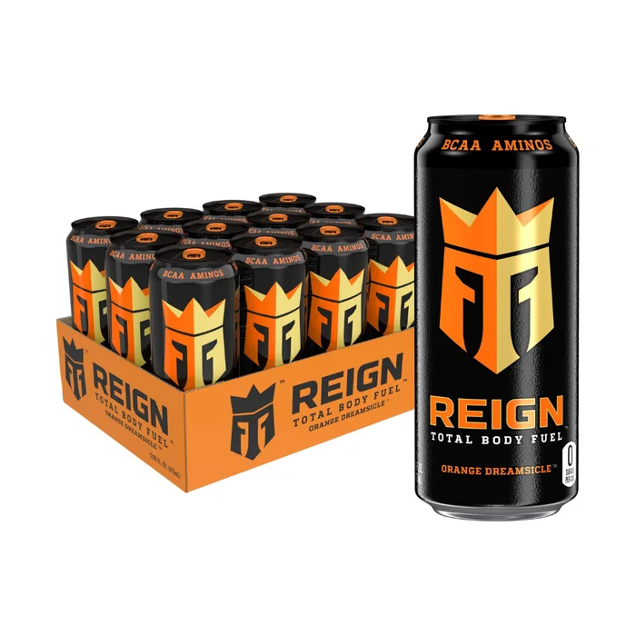 Reign Total Body Fuel, Orange Dreamsicle, Fitness & Performance Drink, 16 Fl Oz (Pack of 12)