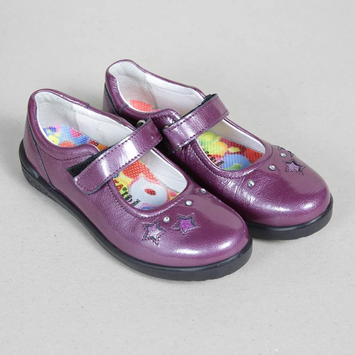 Ricosta Lyla Kids Girls Purple Leather Mary Jane Shoes Child UK 10 – EU 28