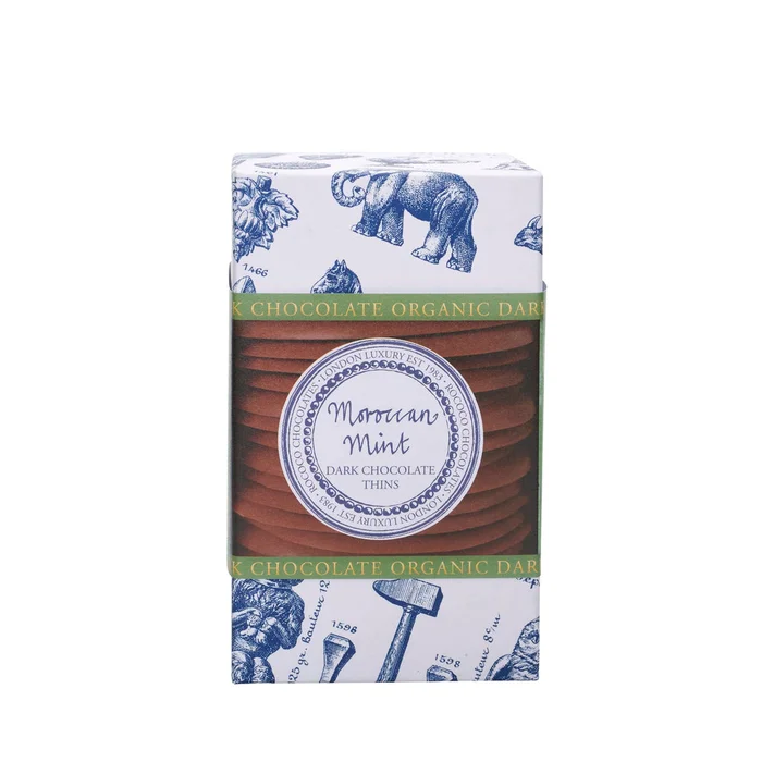 Rococo Chocolates Organic Dark Chocolate Moroccan Mint Thins 150g
