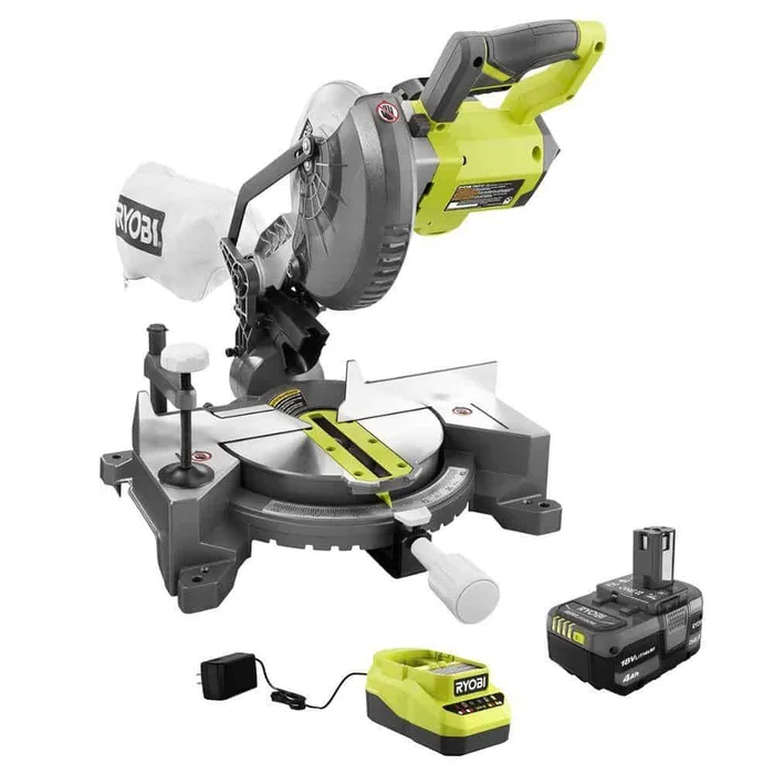 RYOBI P553KN 18V ONE+ Cordless 7-1/4 in. Compound Miter Saw with 4.0 Ah Lithium-Ion Battery and 18V Charger
