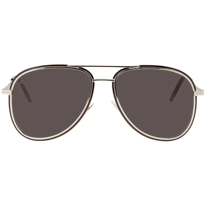 Saint Laurent Unisex Sunglasses – Silver/Black Metal Frame | SAINT LAURENT SL294 1