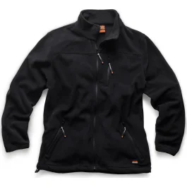 Scruffs Worker Fleece Water-Resistant, Quick Drying Fabric, Ykk Zip Pockets Blk Xxl