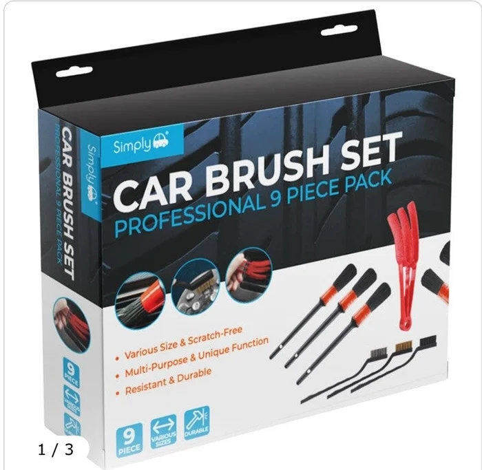 Simply Car Brush Set Detailing Professional 9 Piece Pack