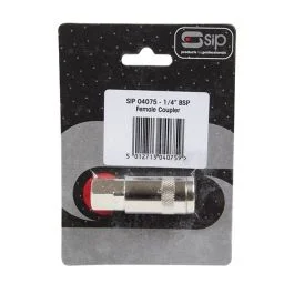 SIP 1/4″ BSPT Slimline Female End Connection Coupler – Zinc-plated Steel