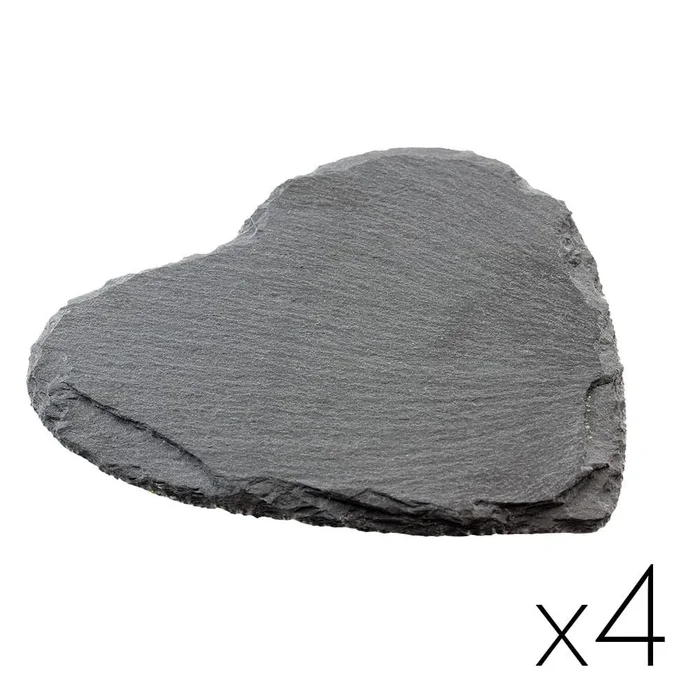 Slate Coasters – Rough Cut – Heart (4pk)