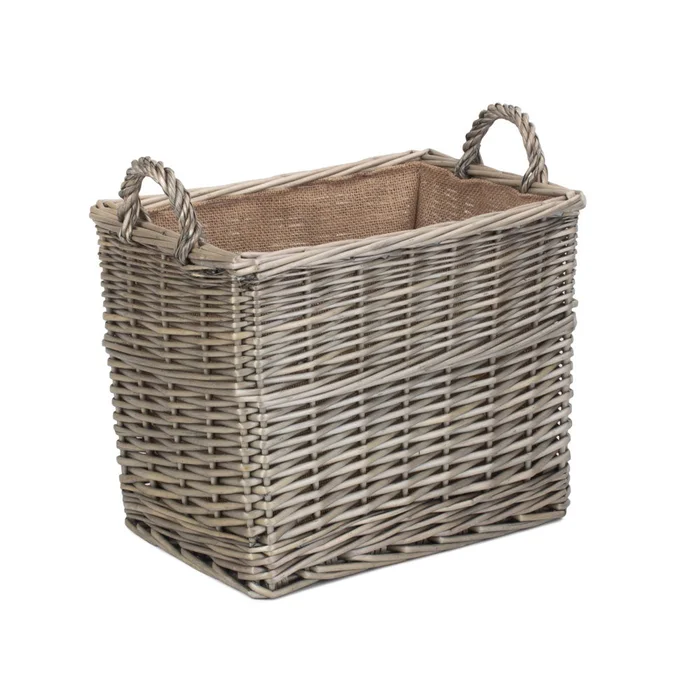 Small Rectangular Wicker Log-Storage Basket