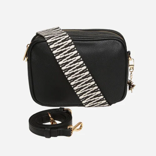 Soho Cross Body Bag Black ZigZag Strap
