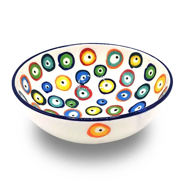 Spanish Hand Painted Multi-Eye Tapas Bowl 16cm