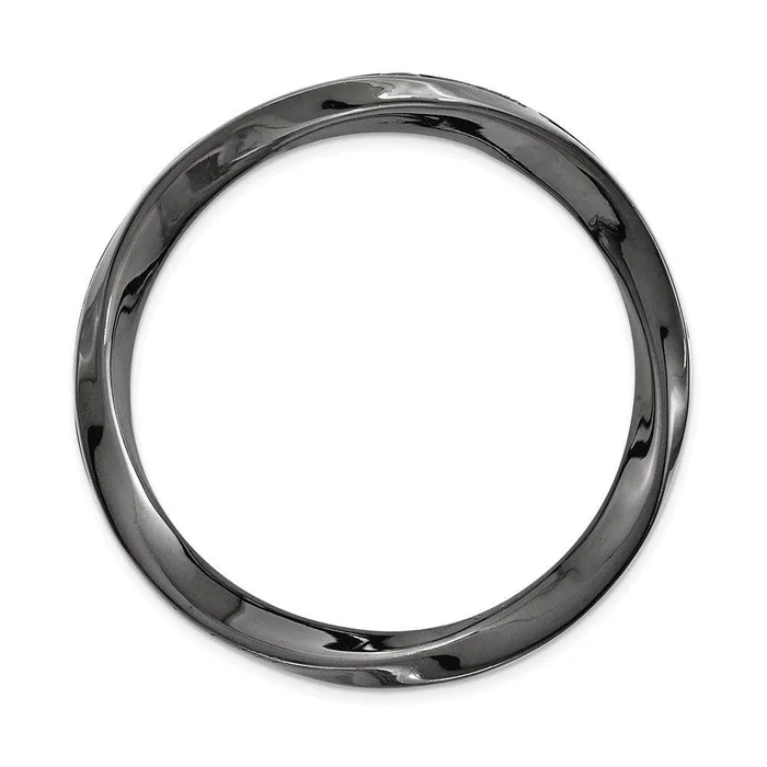 Sterling Silver Stackable Expressions Blk-plated Large Polished Chain Slide